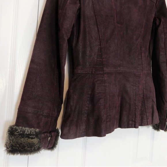 Danier deep purple Genuine Leather winter jacket in size 3XS - Picture 8 of 14